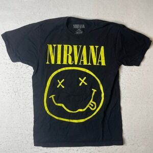 Nirvana Smiley Face T Shirt Black M/M 2017 Graphic Tee